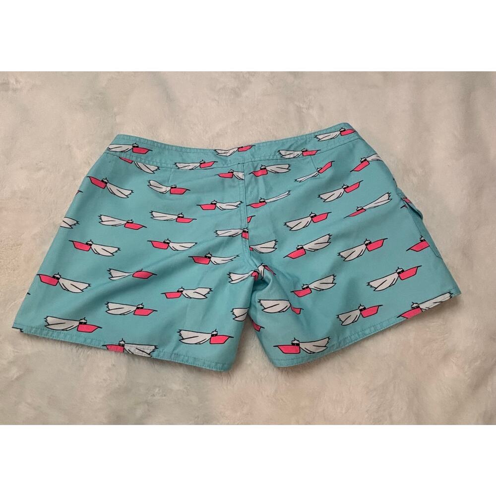 Billabong Women's Aqua Shorts with Pink & White Boat Print